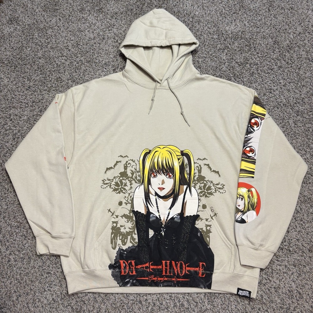 Broken Promises Death Note Misa Amane Anime Hoodie Men's Size‎ Large Beige